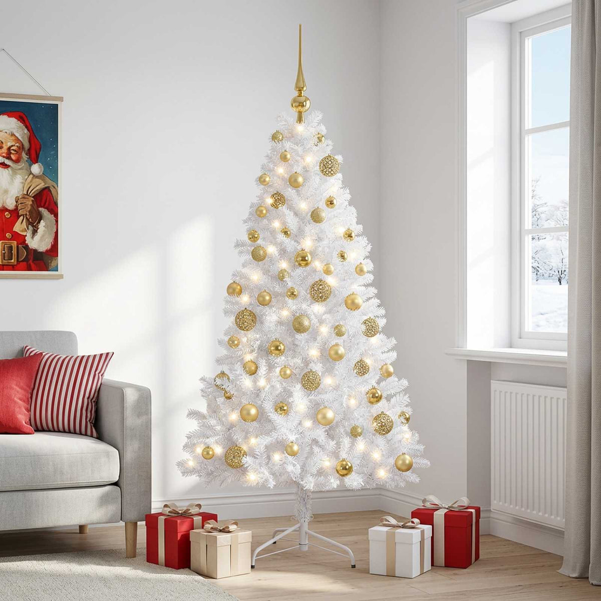 Artificial Christmas Tree with Bauble 180 cm 300 LEDs