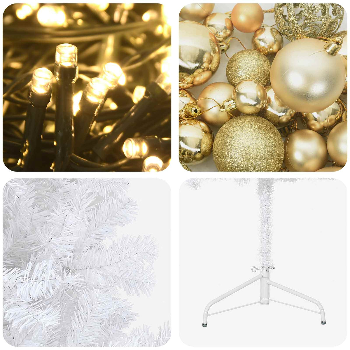 Artificial Christmas Tree with Bauble 210 cm 300 LEDs