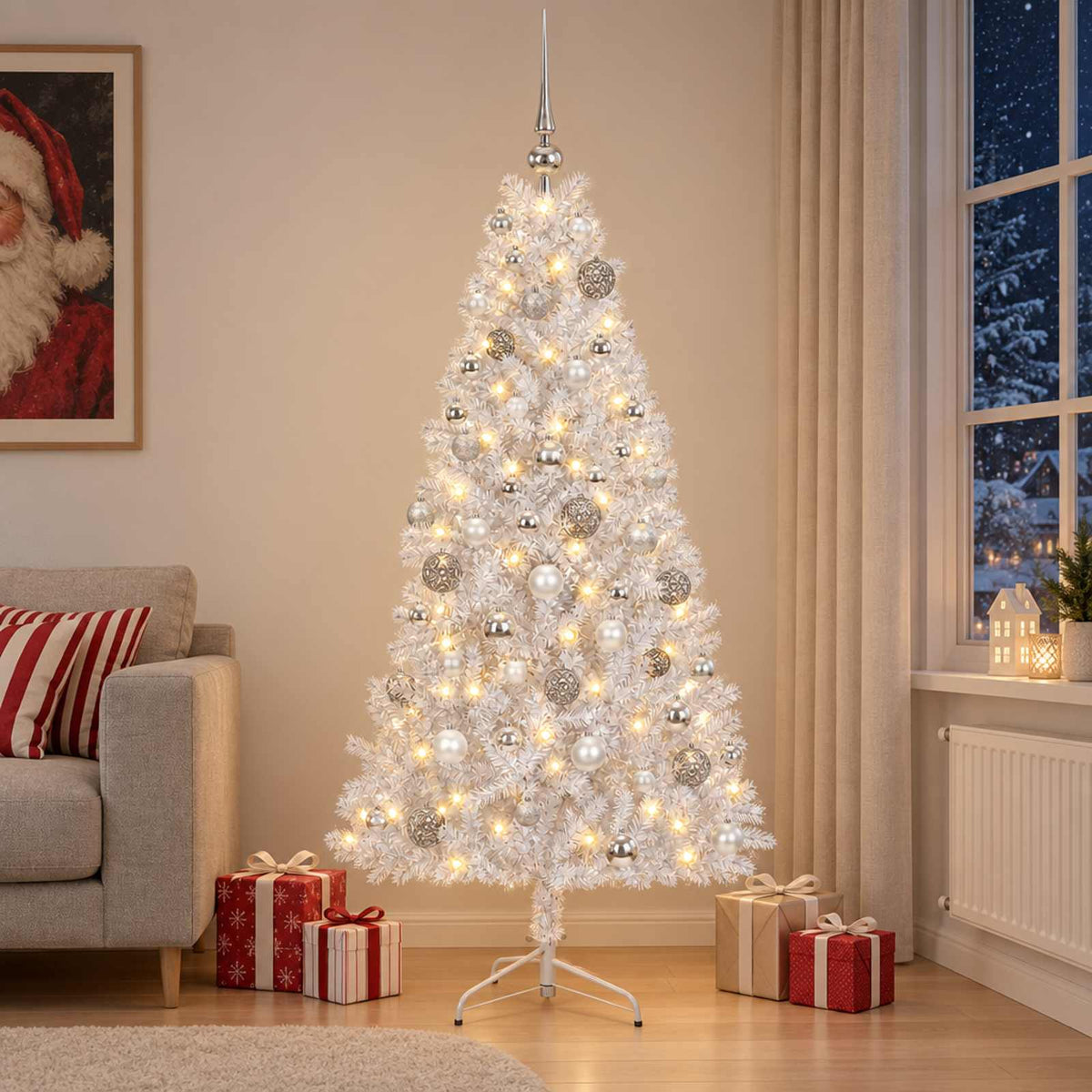 Artificial Christmas Tree with Bauble 210 cm 300 LEDs