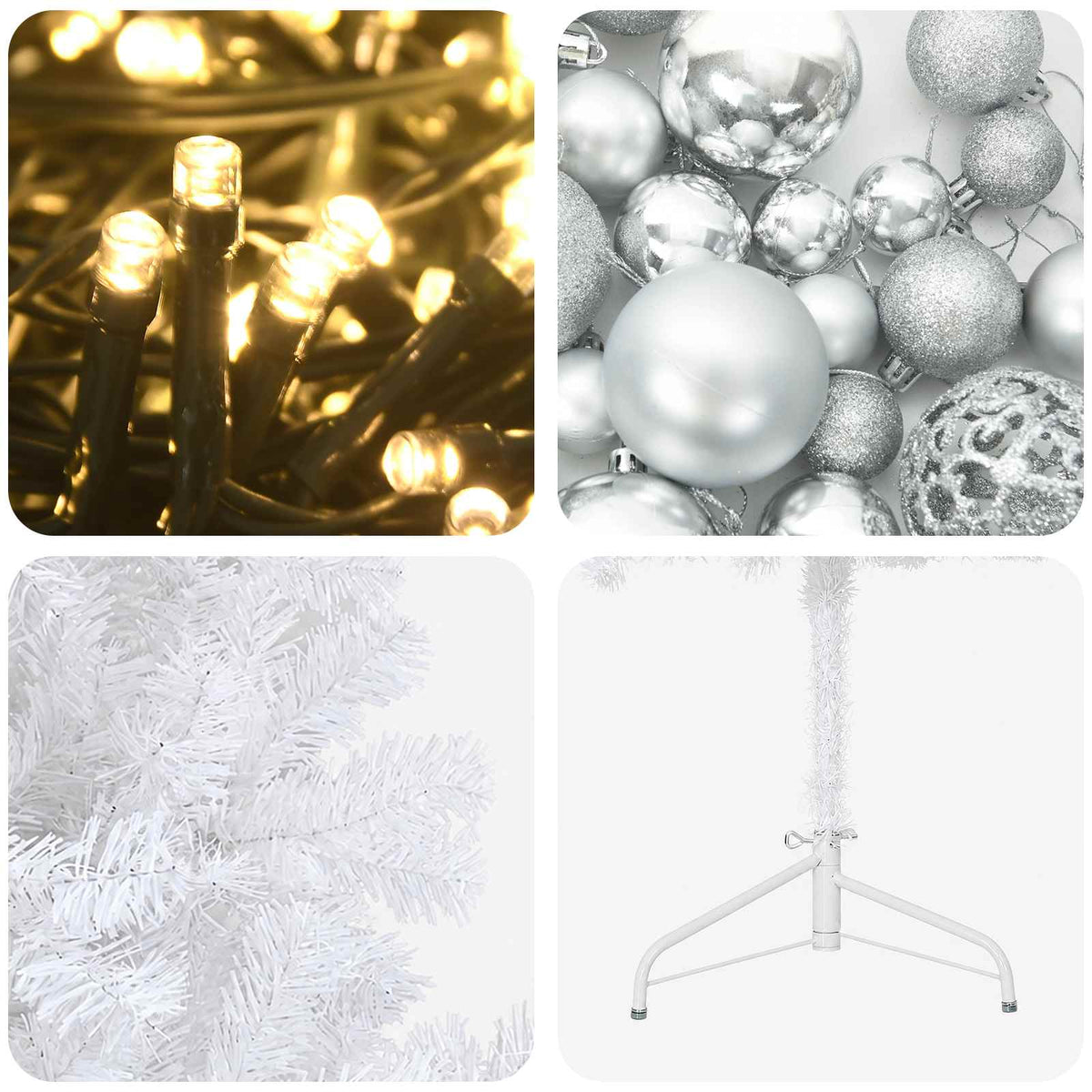 Artificial Christmas Tree with Bauble 210 cm 300 LEDs