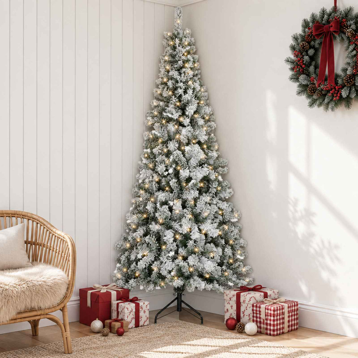 Artificial Hinged Christmas Tree 150 cm 150 LEDs Warm White