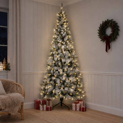 Artificial Hinged Christmas Tree 240 cm 300 LEDs Warm White