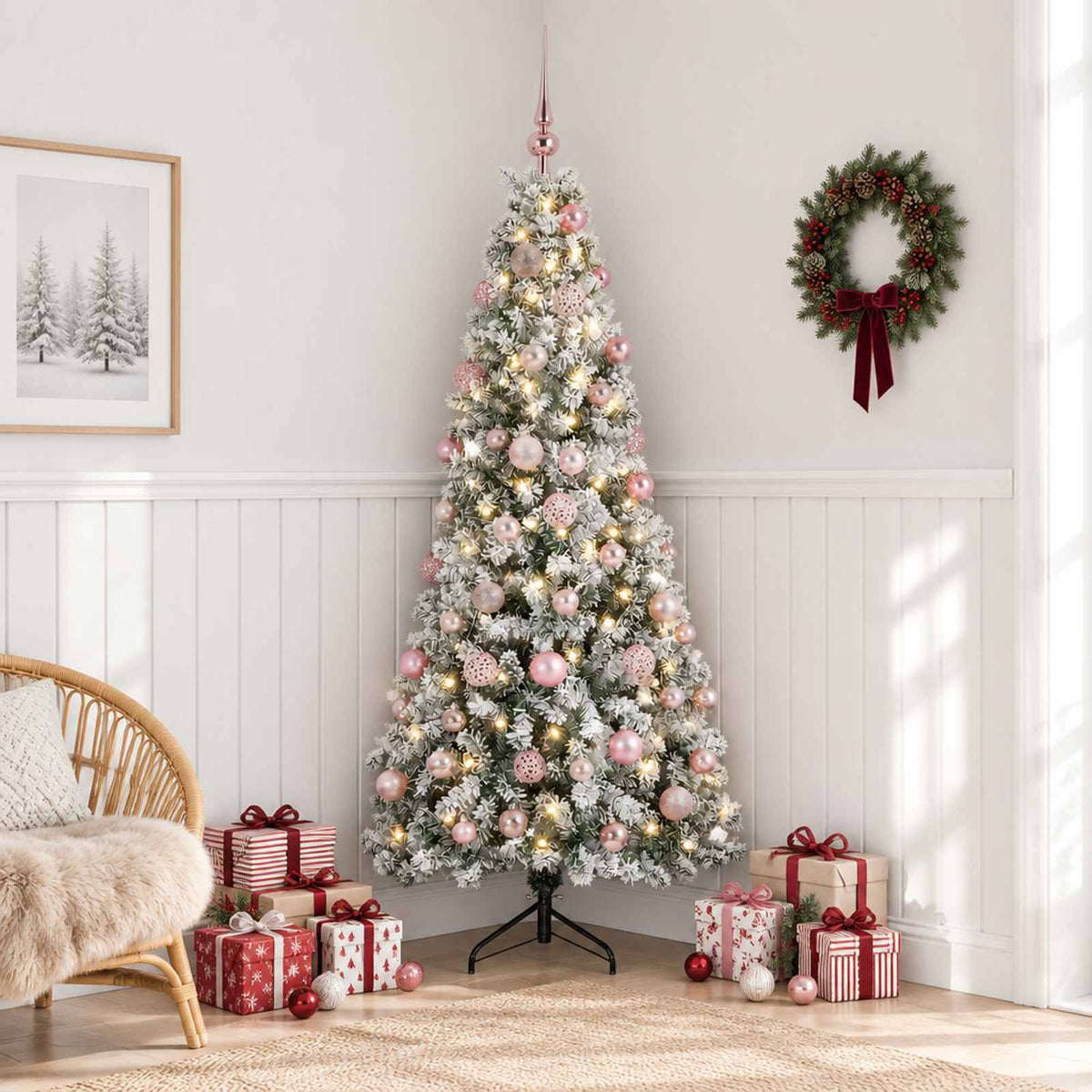 Artificial Christmas Tree with Bauble 240 cm 300 LEDs