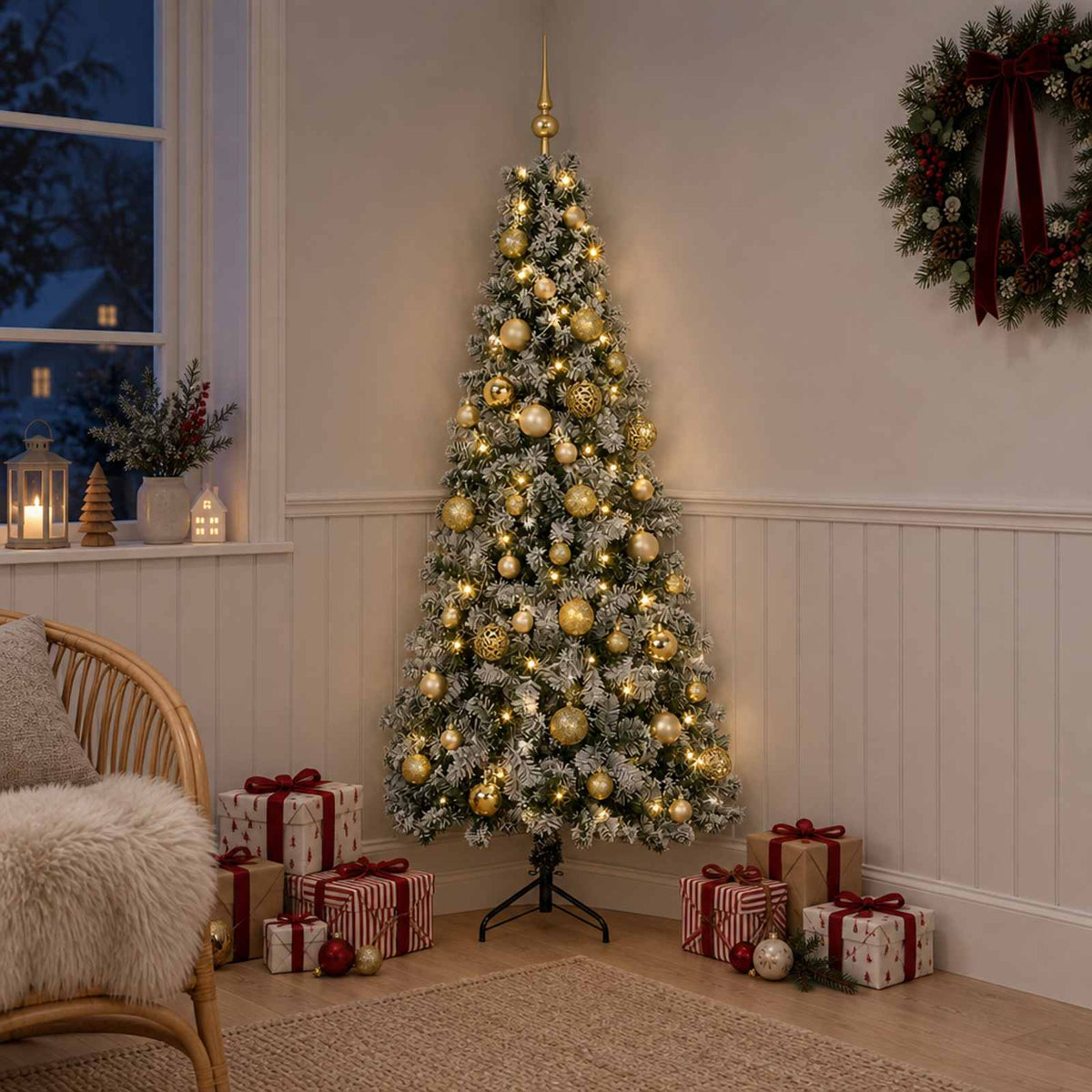 Artificial Christmas Tree with Bauble 120 cm 150 LEDs