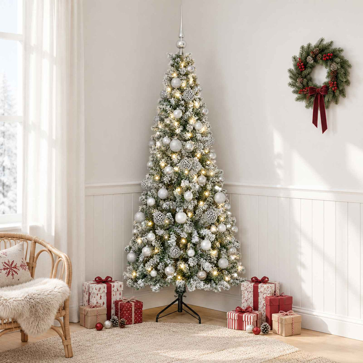 Artificial Christmas Tree with Bauble 240 cm 300 LEDs