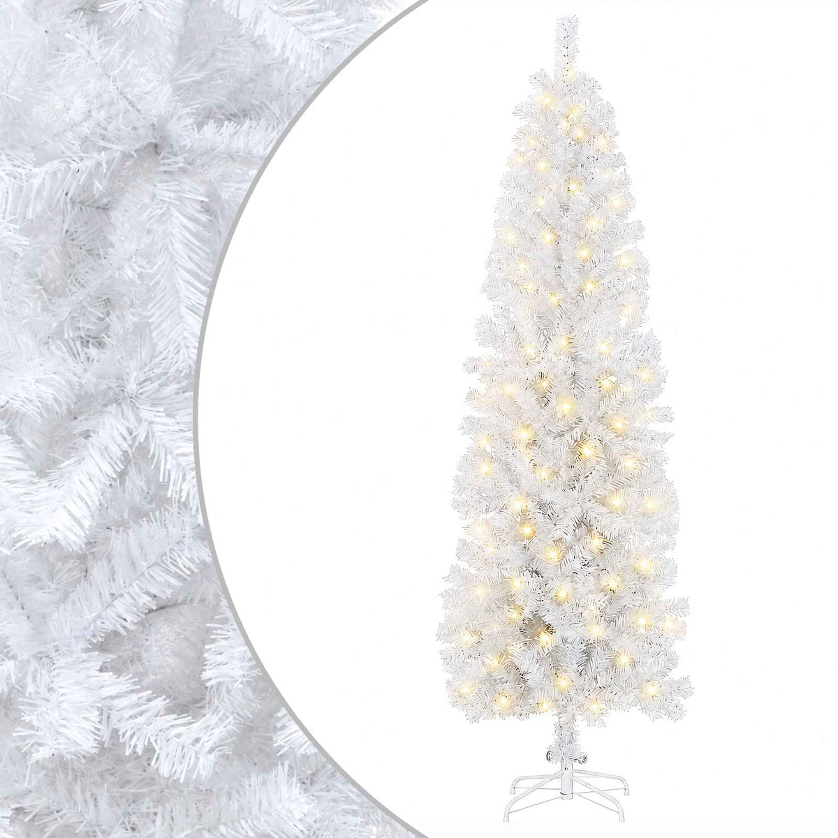 Artificial Slim Christmas Tree 180 cm 300 LEDs Warm White