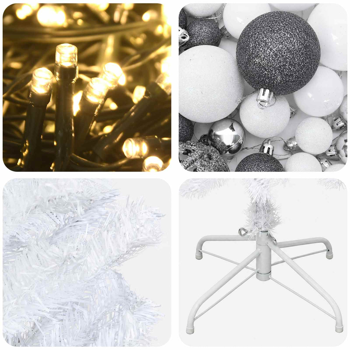 Artificial Slim Christmas Tree with Bauble 240 cm 300 LEDs