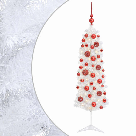 Artificial Slim Christmas Tree with Bauble 150 cm 150 LEDs