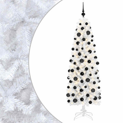 Artificial Slim Christmas Tree with Bauble 240 cm 300 LEDs