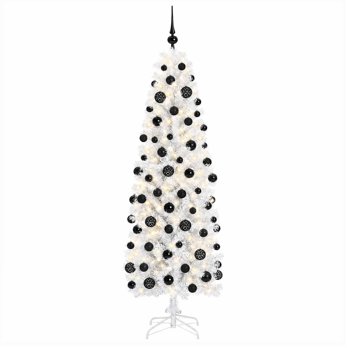 Artificial Slim Christmas Tree with Bauble 240 cm 300 LEDs