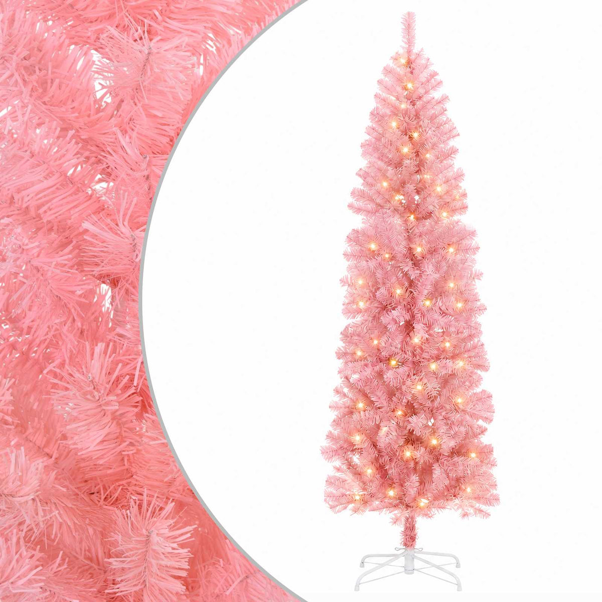 Artificial Slim Christmas Tree 180 cm 300 LEDs Warm White