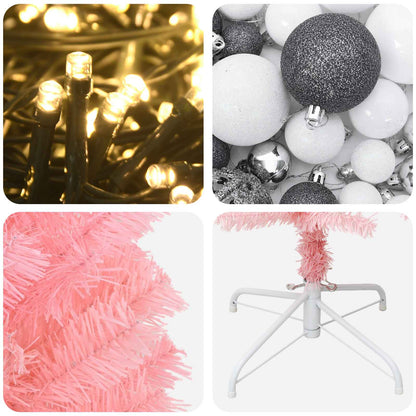 Artificial Slim Christmas Tree with Bauble 180 cm 300 LEDs