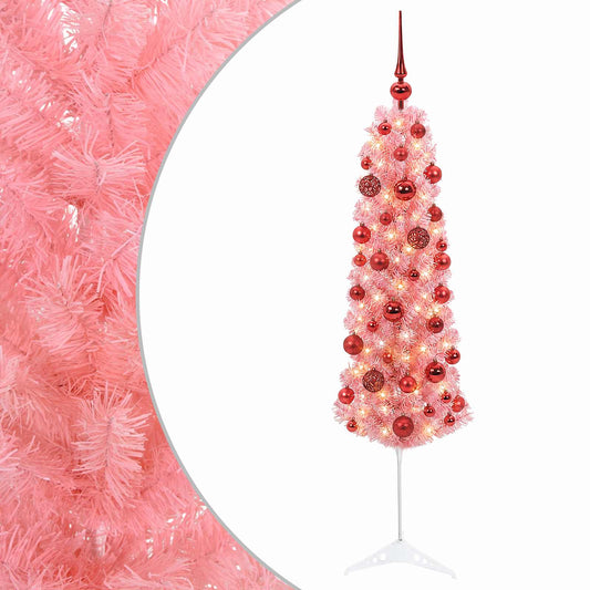 Artificial Slim Christmas Tree with Bauble 150 cm 150 LEDs