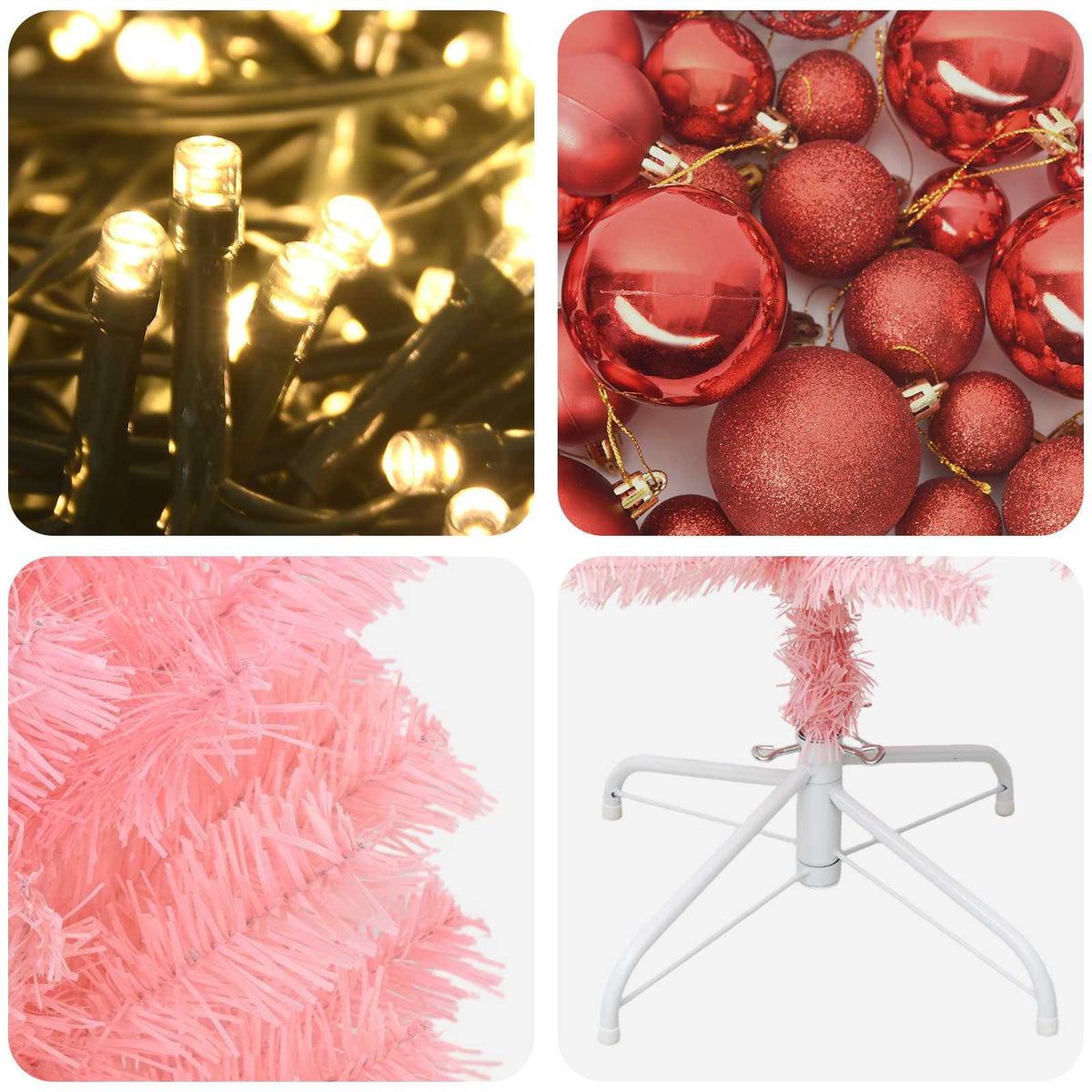Artificial Slim Christmas Tree with Bauble 240 cm 300 LEDs