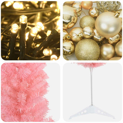 Artificial Slim Christmas Tree with Bauble 120 cm 150 LEDs