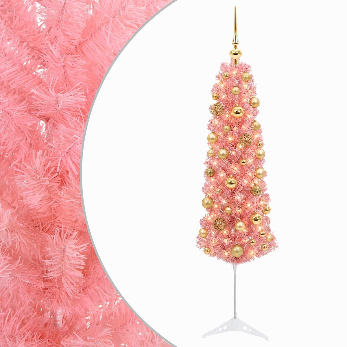 Artificial Slim Christmas Tree with Bauble 150 cm 150 LEDs