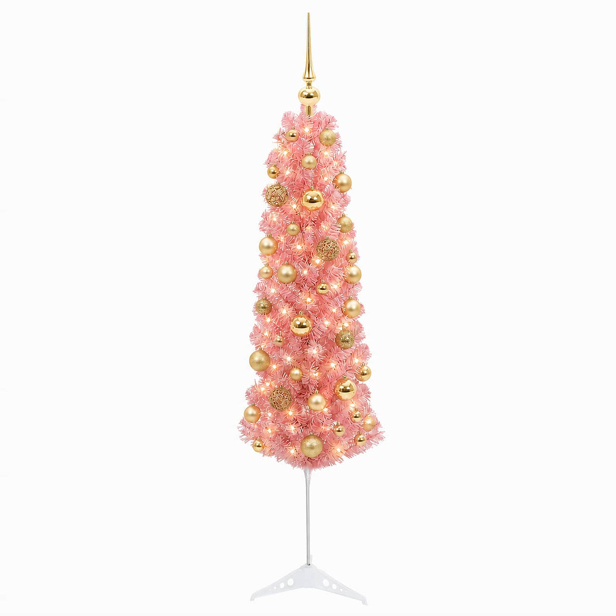 Artificial Slim Christmas Tree with Bauble 150 cm 150 LEDs