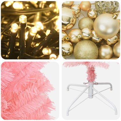 Artificial Slim Christmas Tree with Bauble 180 cm 300 LEDs