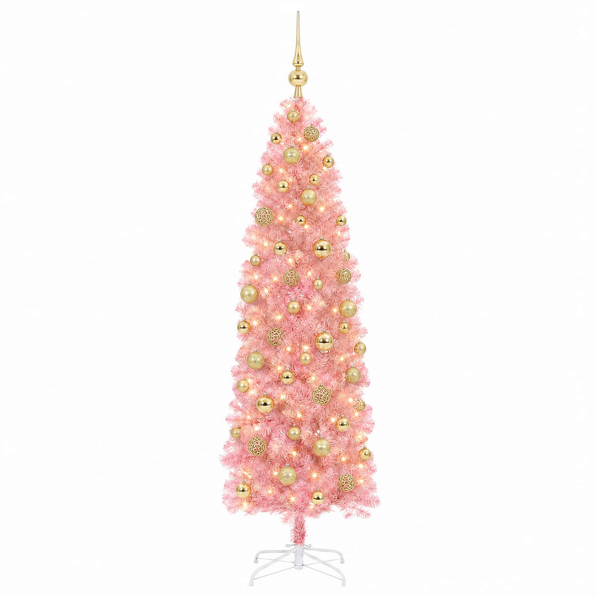 Artificial Slim Christmas Tree with Bauble 180 cm 300 LEDs