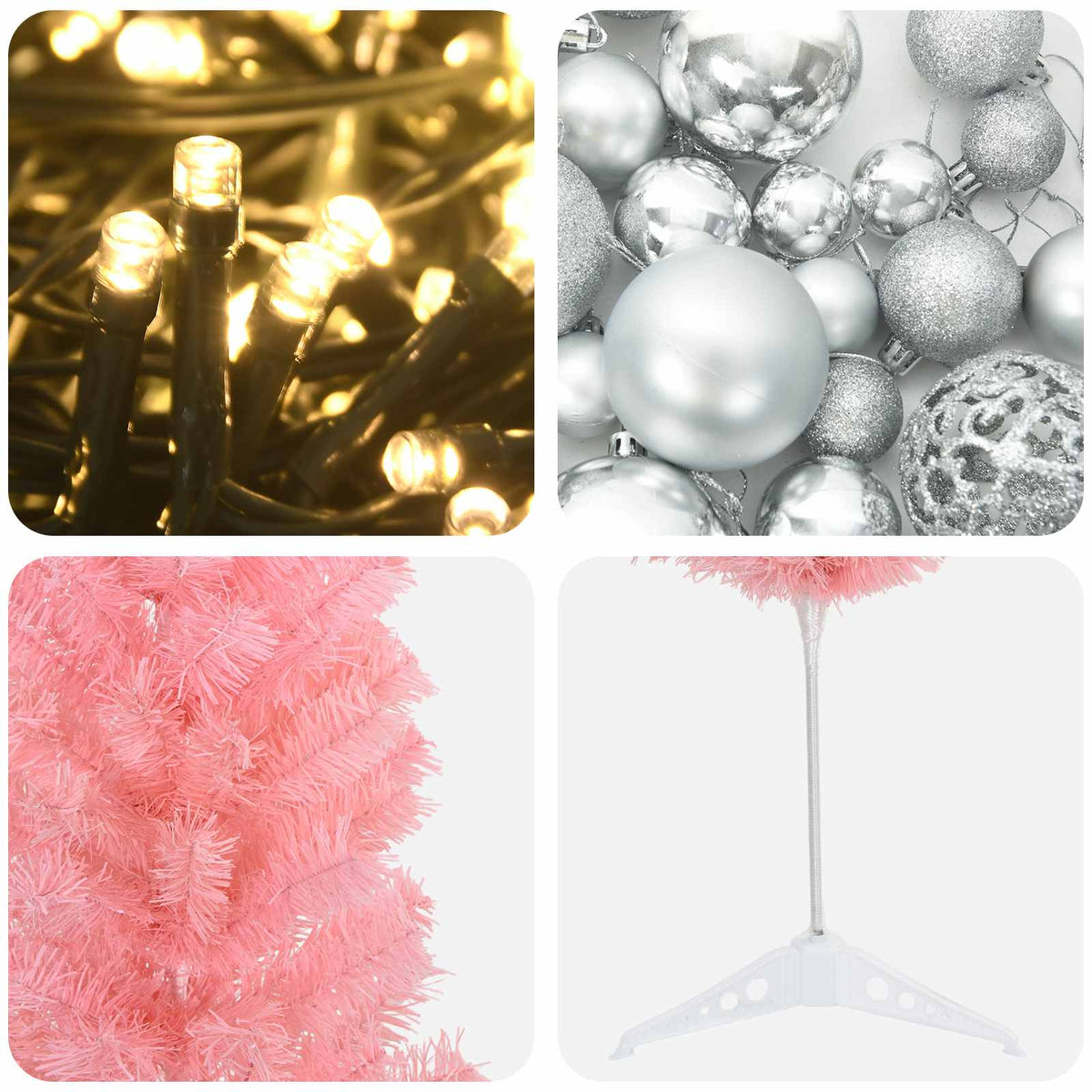 Artificial Slim Christmas Tree with Bauble 150 cm 150 LEDs