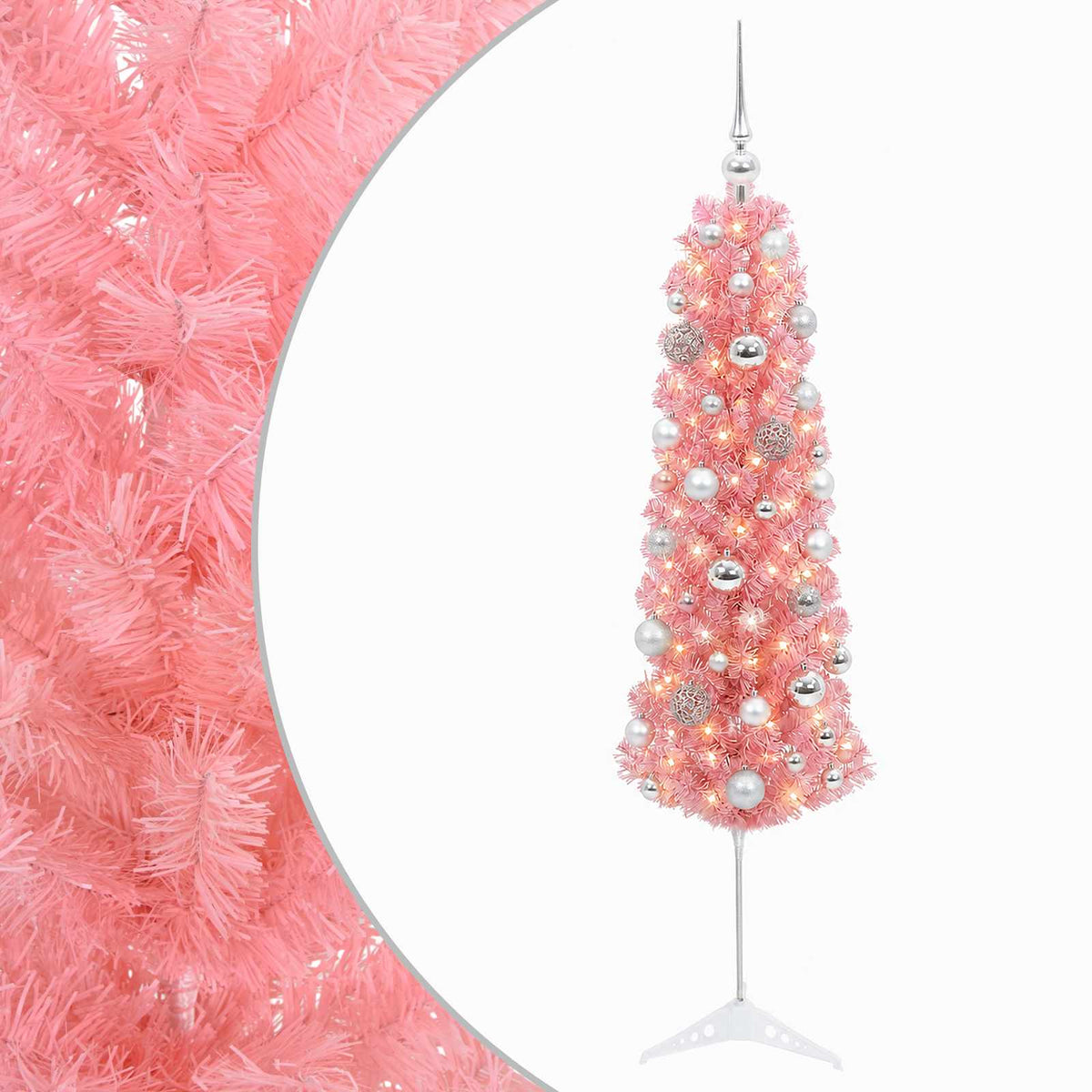 Artificial Slim Christmas Tree with Bauble 150 cm 150 LEDs
