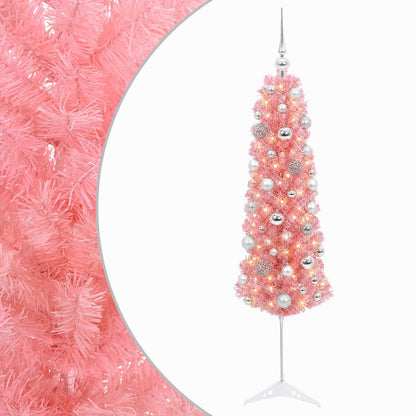 Artificial Slim Christmas Tree with Bauble 150 cm 150 LEDs