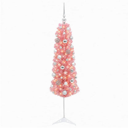Artificial Slim Christmas Tree with Bauble 150 cm 150 LEDs
