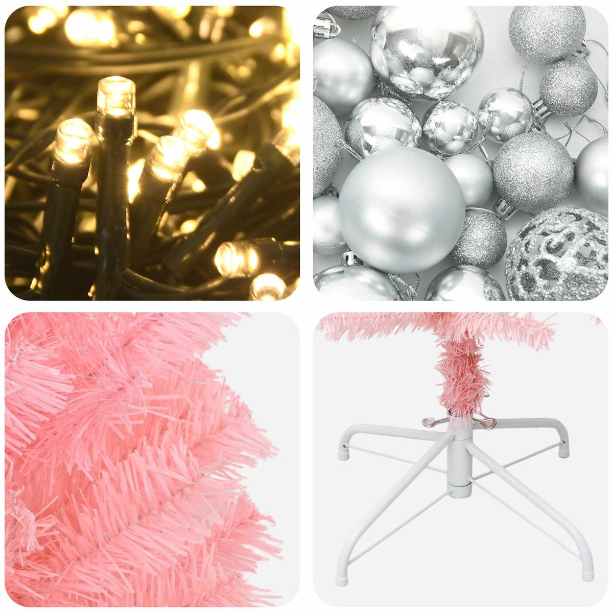 Artificial Slim Christmas Tree with Bauble 180 cm 300 LEDs