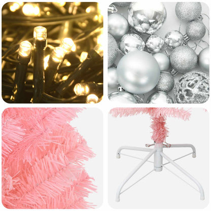 Artificial Slim Christmas Tree with Bauble 180 cm 300 LEDs