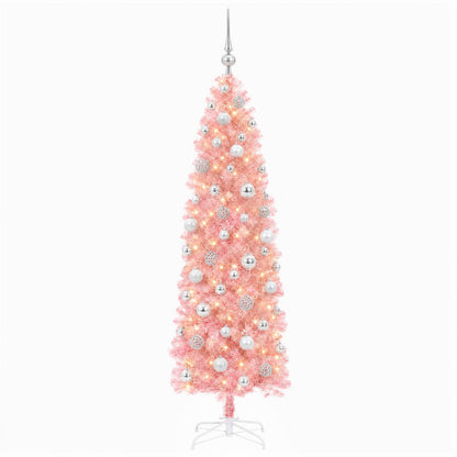 Artificial Slim Christmas Tree with Bauble 180 cm 300 LEDs