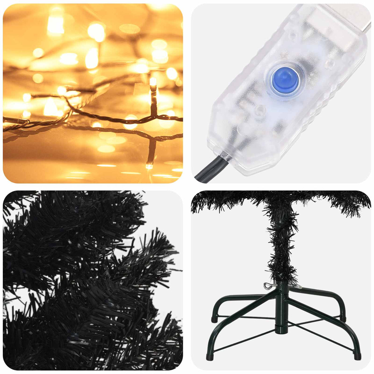 Artificial Slim Christmas Tree 210 cm 300 LEDs Warm White