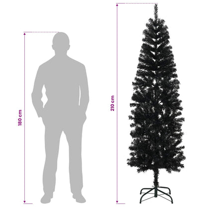 Artificial Slim Christmas Tree 210 cm 300 LEDs Warm White