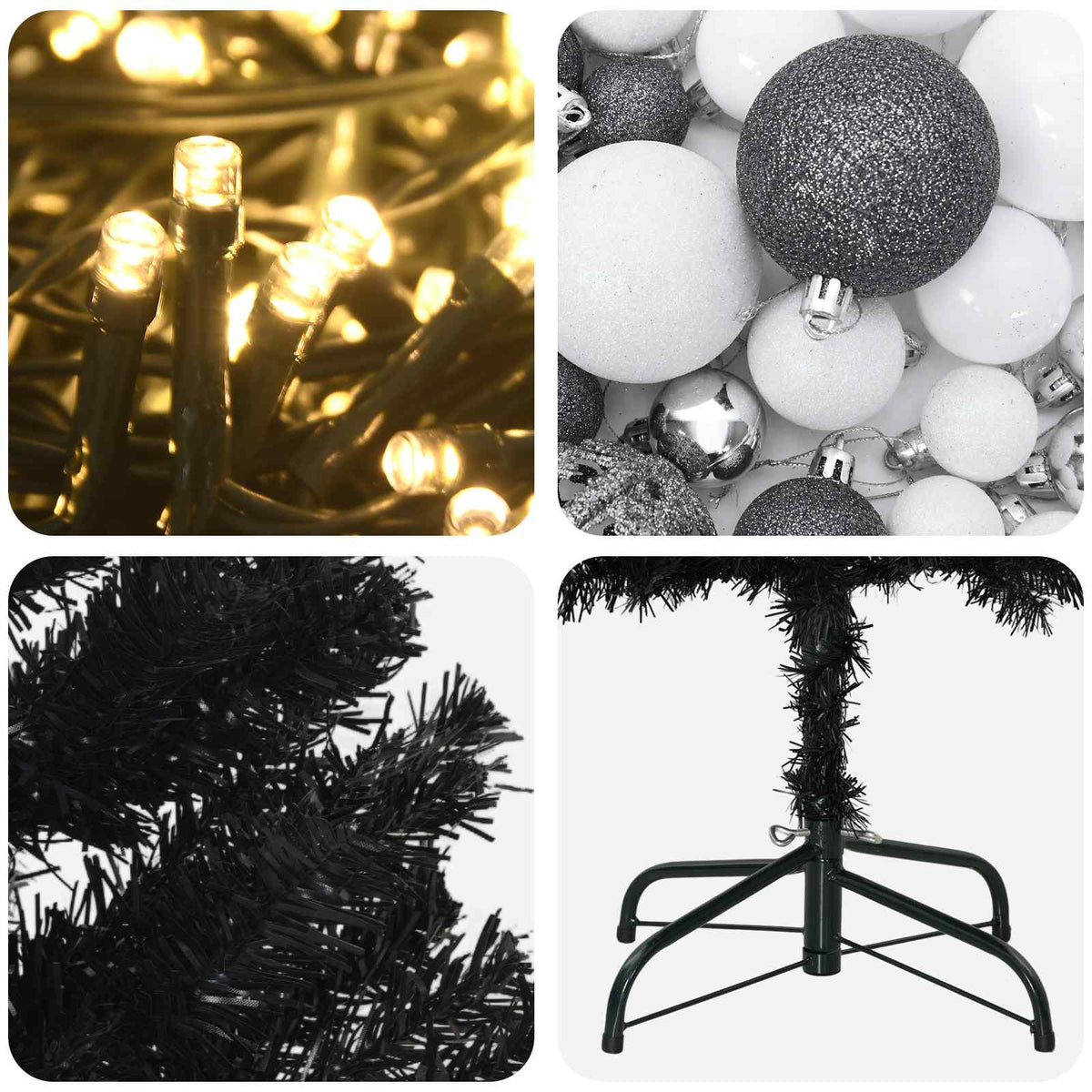 Artificial Slim Christmas Tree with Bauble 240 cm 300 LEDs