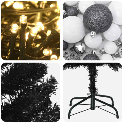 Artificial Slim Christmas Tree with Bauble 240 cm 300 LEDs