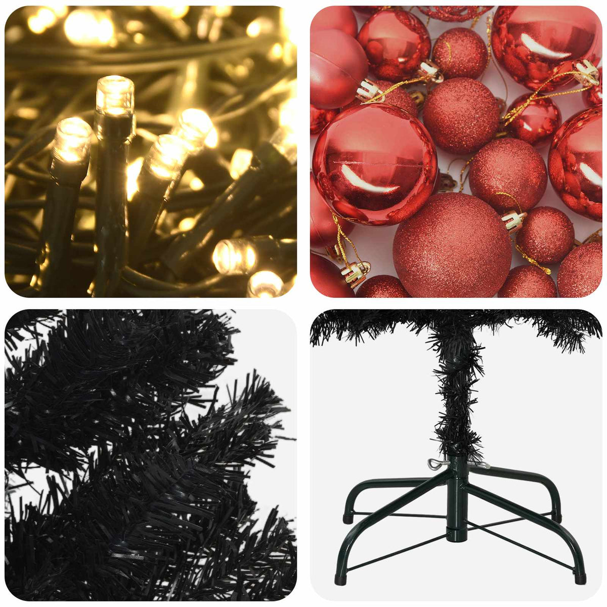 Artificial Slim Christmas Tree with Bauble 240 cm 300 LEDs