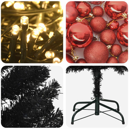 Artificial Slim Christmas Tree with Bauble 240 cm 300 LEDs