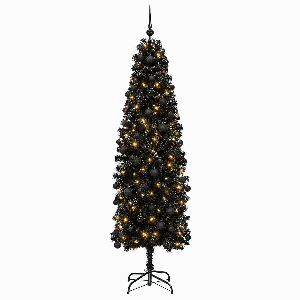 Artificial Slim Christmas Tree with Bauble 210 cm 300 LEDs