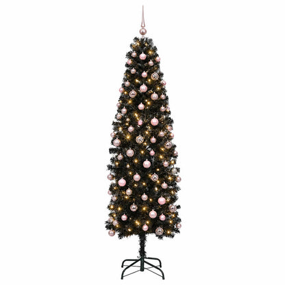 Artificial Slim Christmas Tree with Bauble 180 cm 300 LEDs