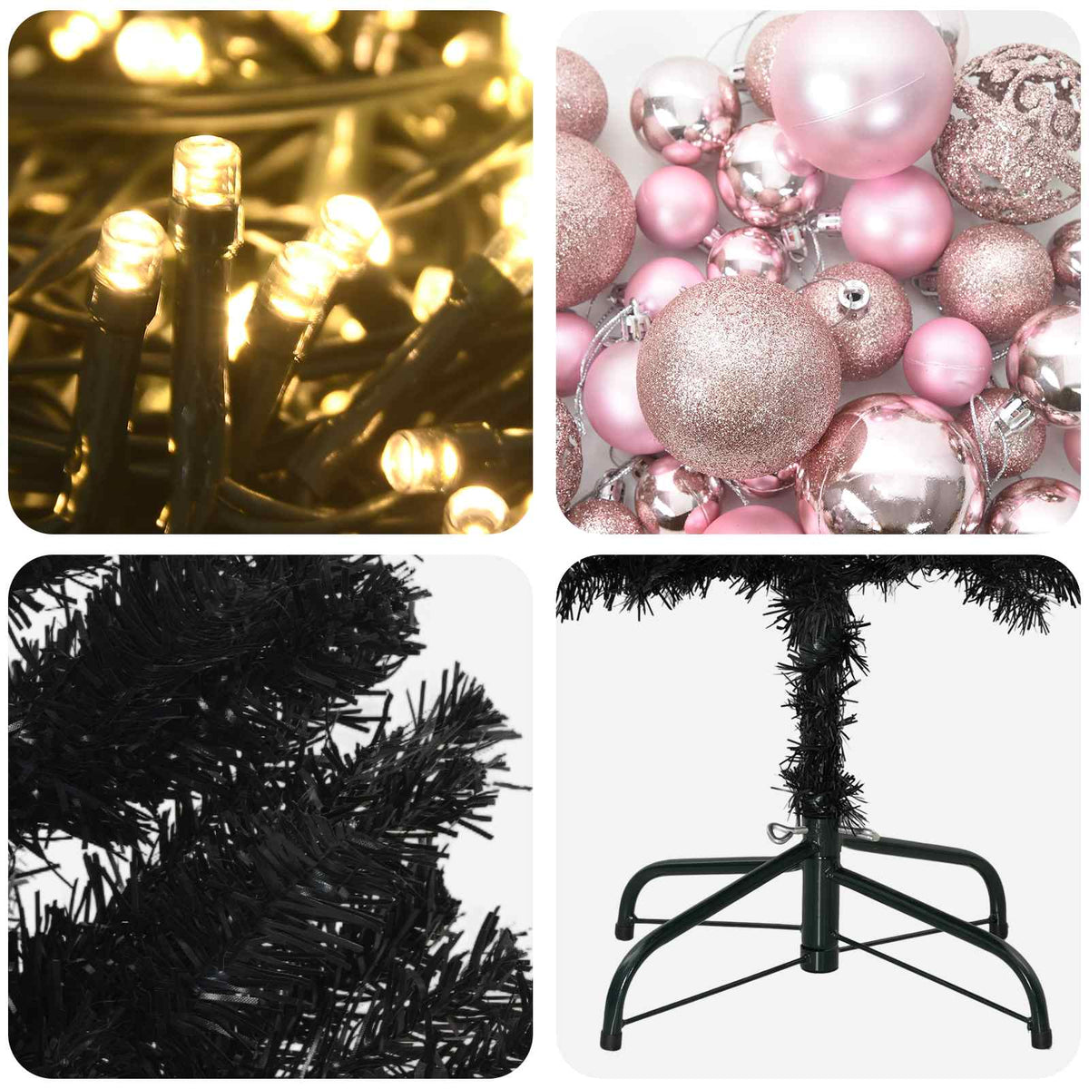 Artificial Slim Christmas Tree with Bauble 210 cm 300 LEDs