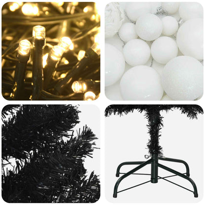 Artificial Slim Christmas Tree with Bauble 210 cm 300 LEDs