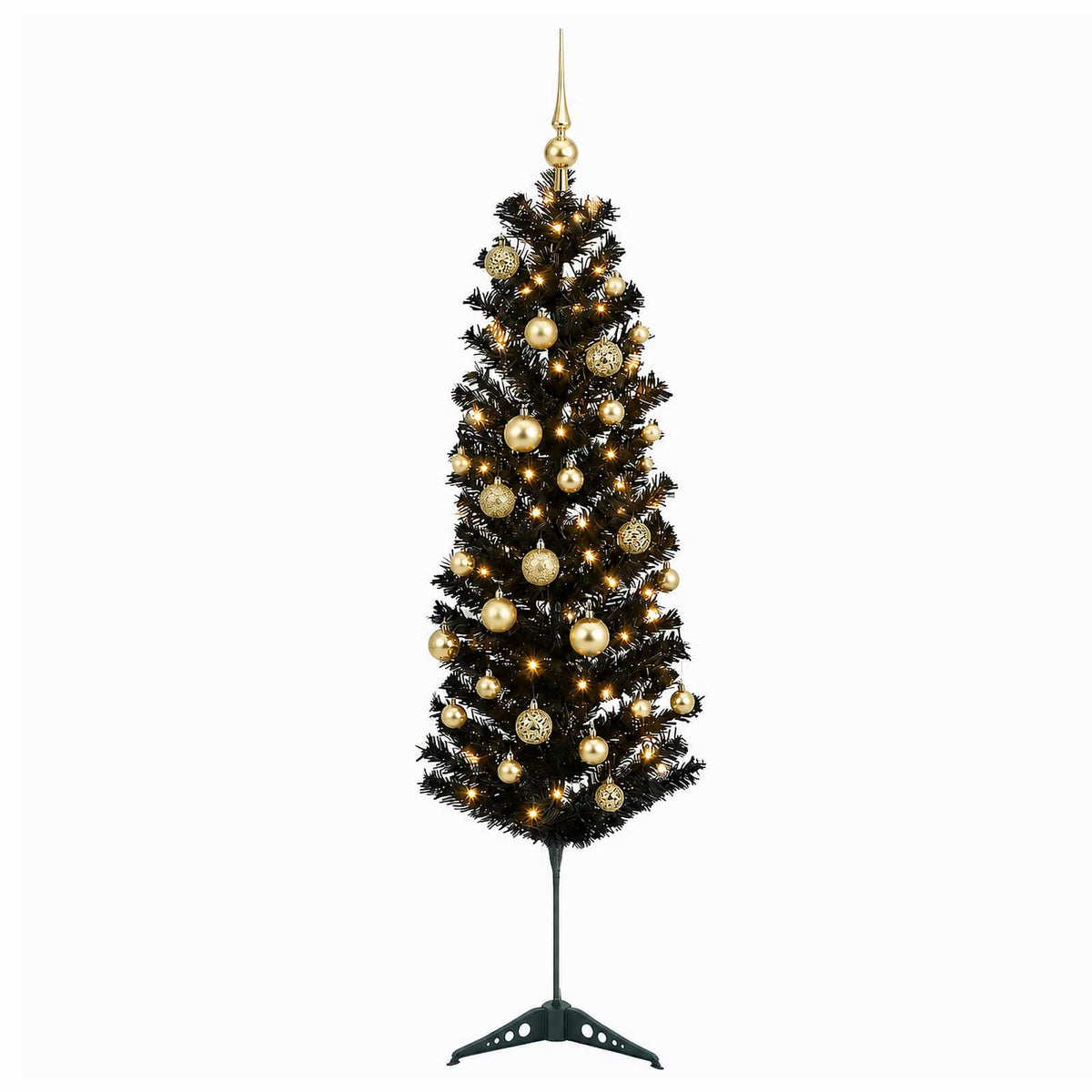 Artificial Slim Christmas Tree with Bauble 150 cm 150 LEDs