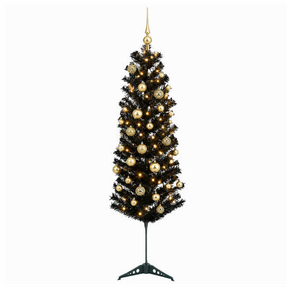 Artificial Slim Christmas Tree with Bauble 150 cm 150 LEDs