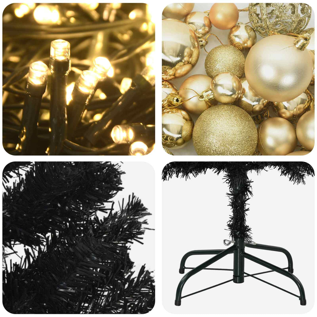 Artificial Slim Christmas Tree with Bauble 210 cm 300 LEDs