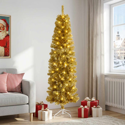 Artificial Slim Christmas Tree 180 cm 300 LEDs Warm White