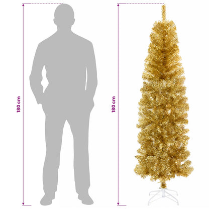 Artificial Slim Christmas Tree 180 cm 300 LEDs Warm White