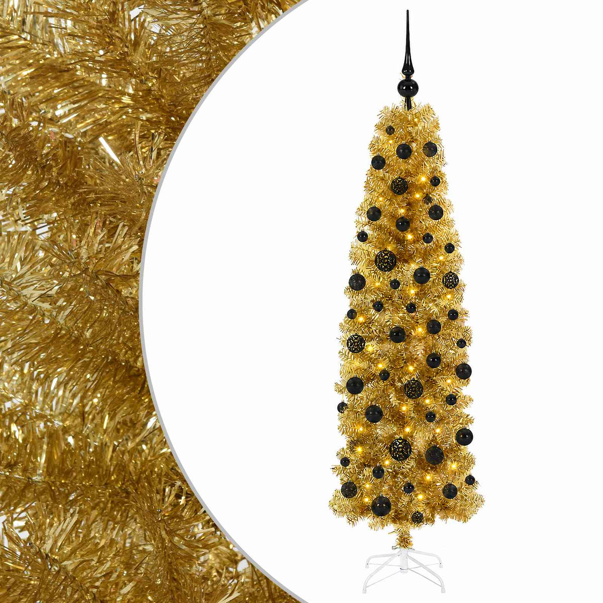 Artificial Slim Christmas Tree with Bauble 180 cm 300 LEDs