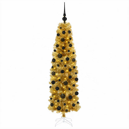 Artificial Slim Christmas Tree with Bauble 180 cm 300 LEDs