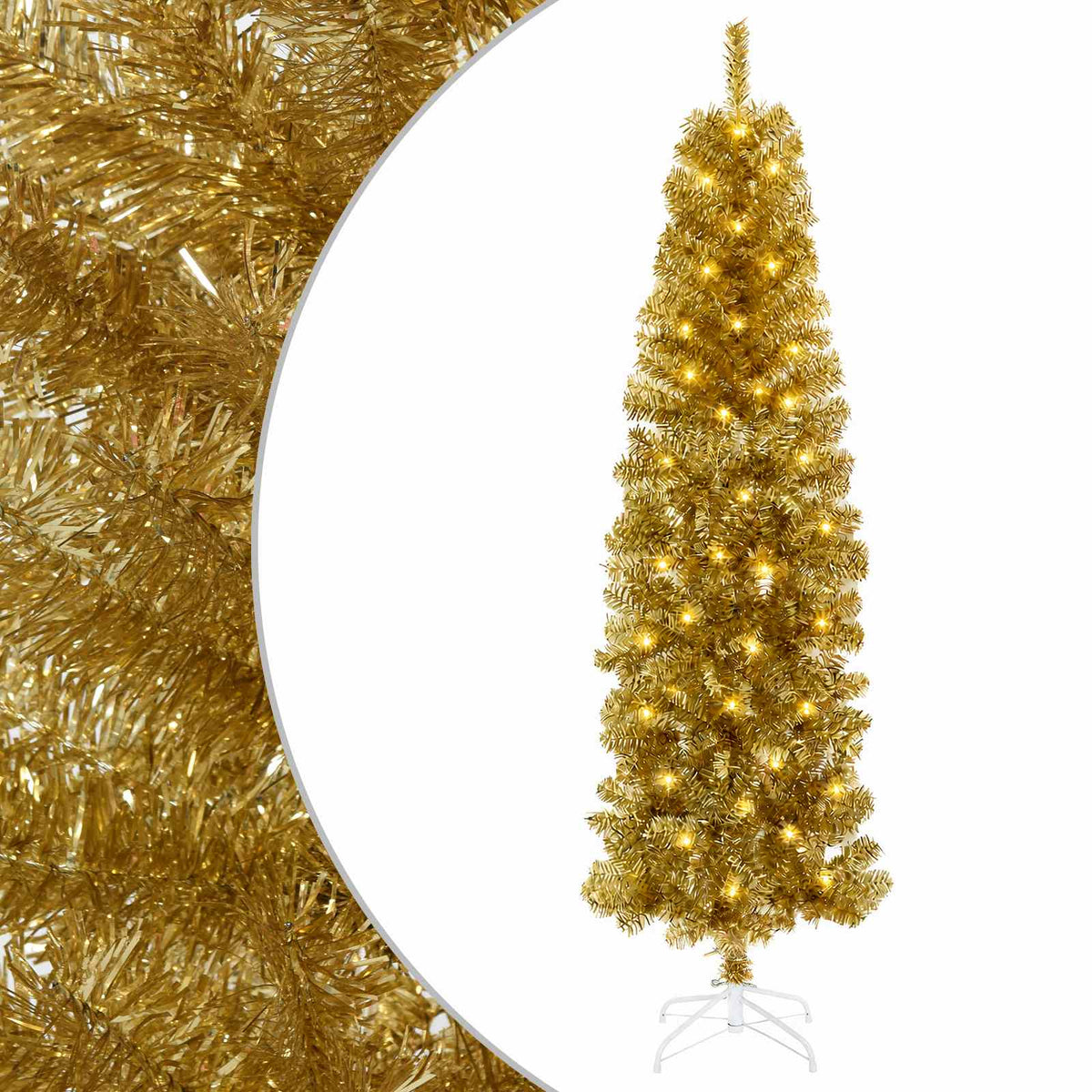 Artificial Slim Christmas Tree with Bauble 180 cm 300 LEDs
