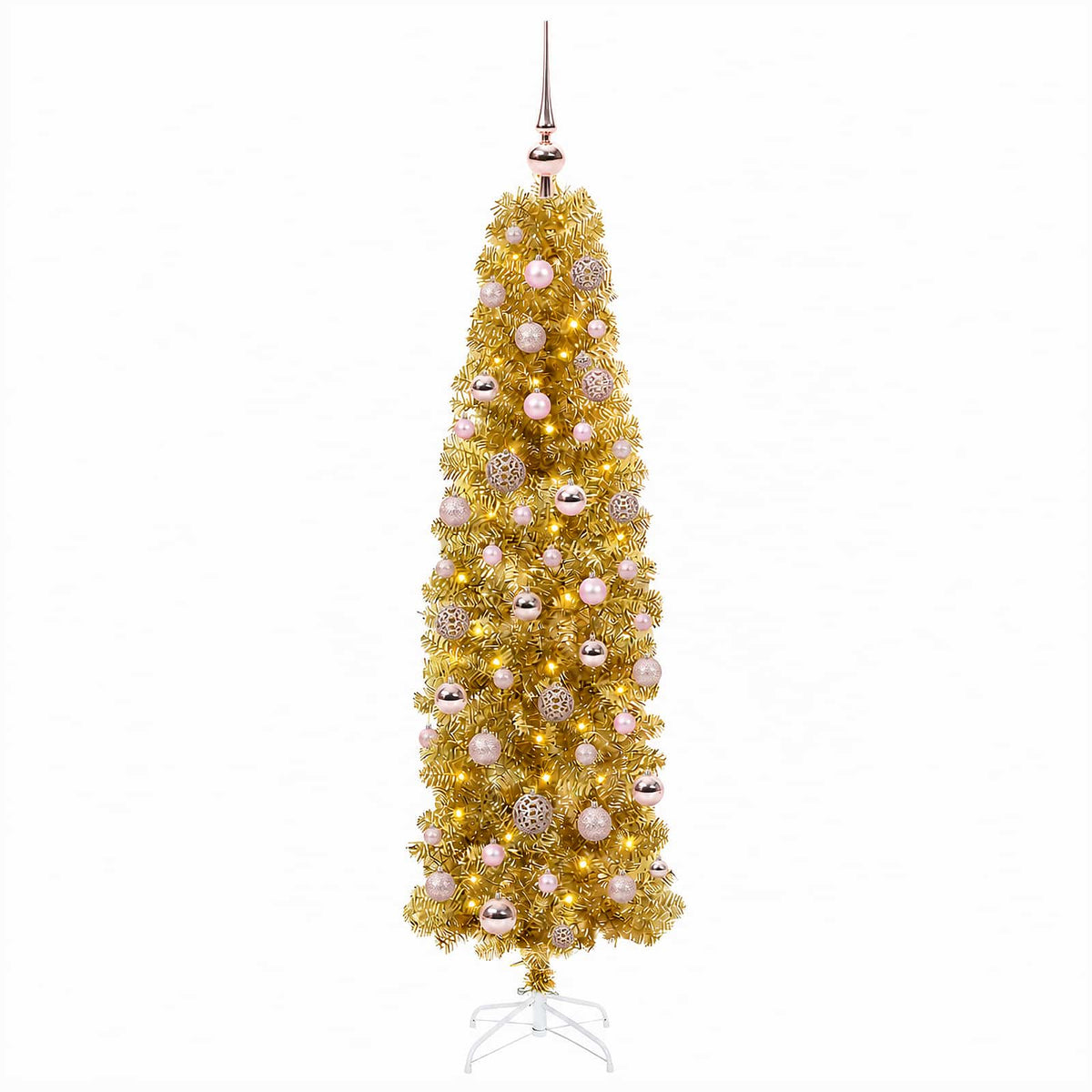 Artificial Slim Christmas Tree with Bauble 180 cm 300 LEDs