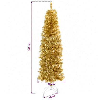 Artificial Slim Christmas Tree with Bauble 180 cm 300 LEDs